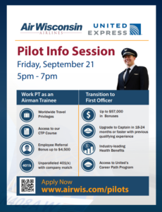 Air Wisconsin Pilot Info Session | work as airman trainee or first officer | pilot salary