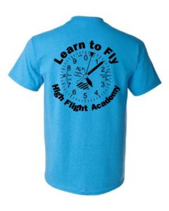 blue pilot flight school shirt | learn to fly | flight lessons shirt