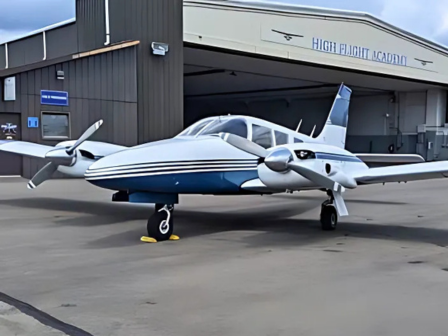 A multi-engine Piper Seneca used for High Flight Academy's 141 multi-engine course.